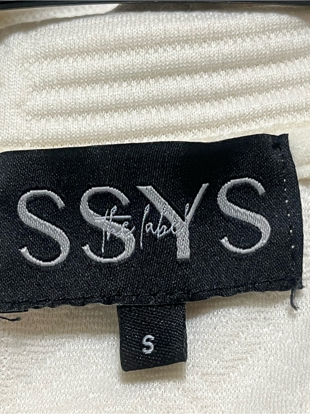 WOMENS SSYS THE LABEL Cream Crewneck Textured Knit Sweater SIZE S - Picture 7 of 8
